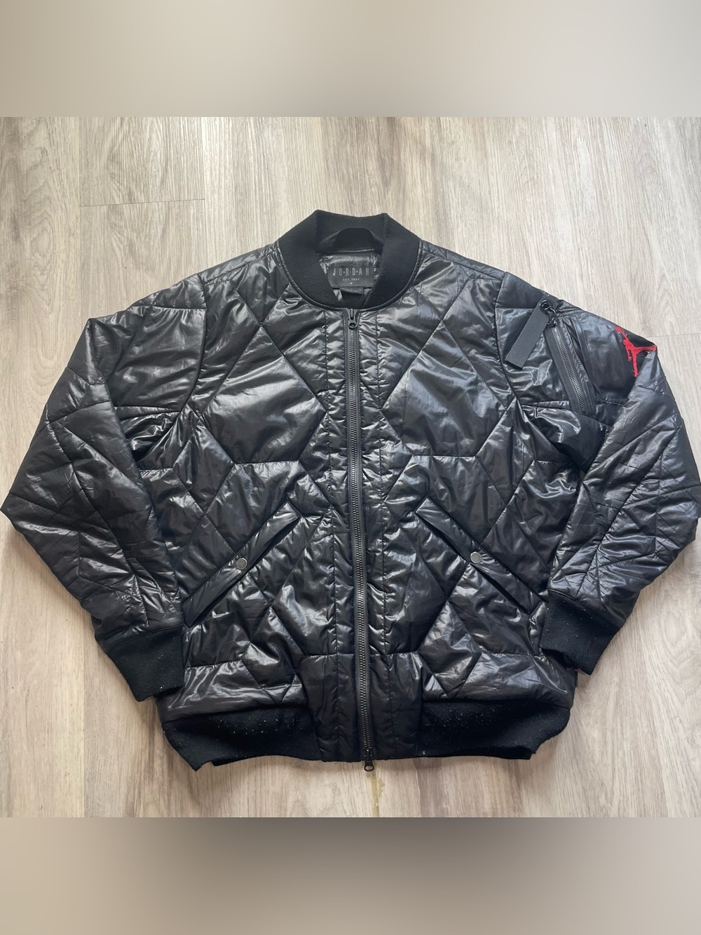 Jordan Black Quilted Bomber Jacket